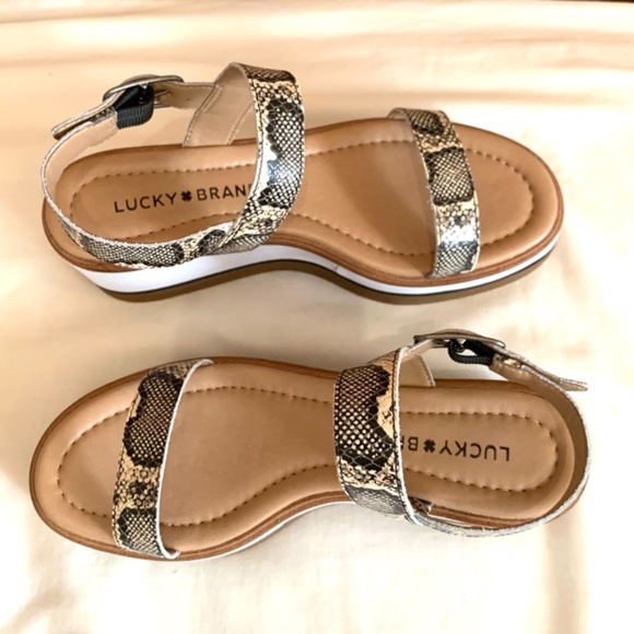 Lucky Brand Womens Tamri Leather Cushioned Platform Sandal Size 6.5 - Picture 7 of 14